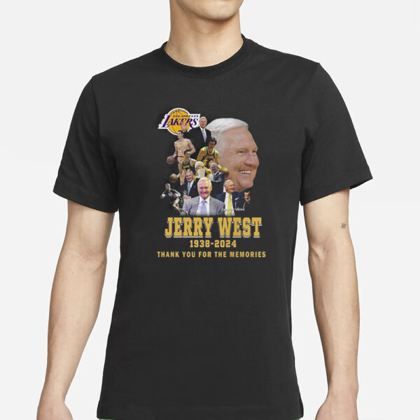 Los Angeles Lakers Jerry West 1938-2024 Thank You For The Memories T-Shirt