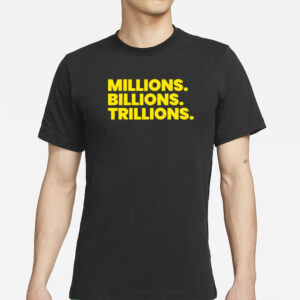 Travis Malloy Wearing Millions Billions Trillions T-Shirt